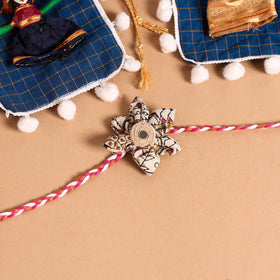  Handmade Fabric Flower Jute Rakhi (Set of 2)
