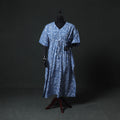 Blue - Hand Block Batik Print Cotton Kaftan (Long) 03