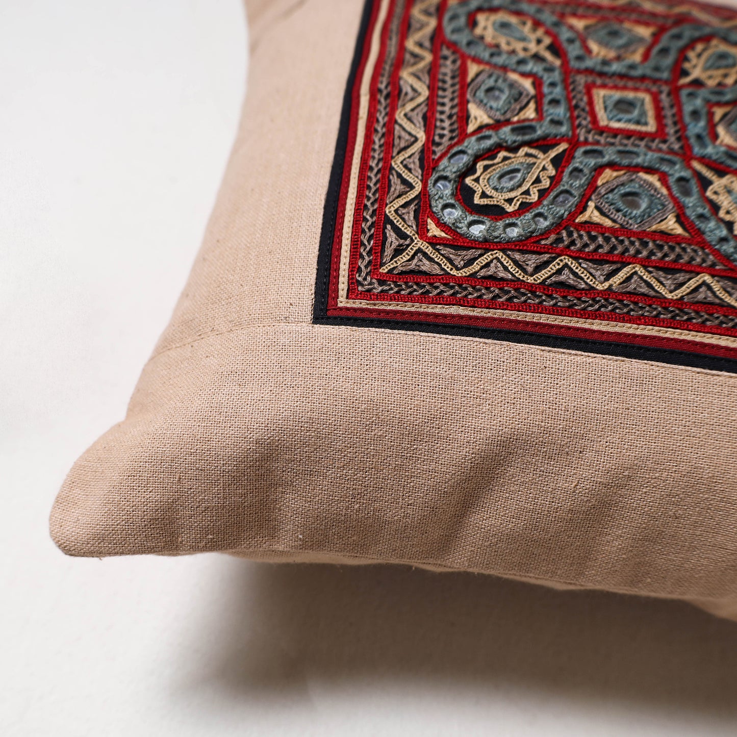 Kutch Rabari Hand Embroidery Cushion Cover (12 x 12 in) 01