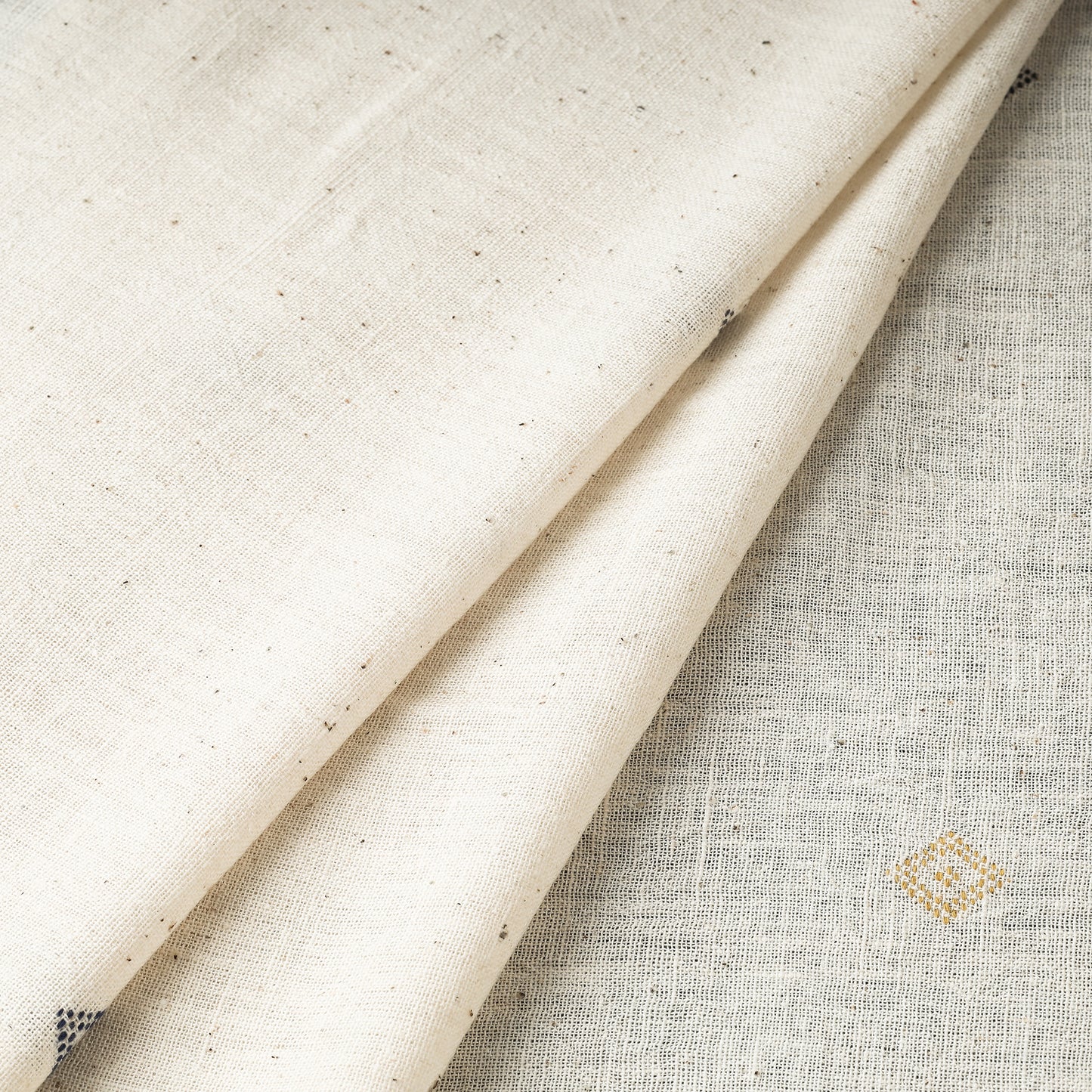 White - Organic Kala Cotton Pure Handloom Buti Fabric