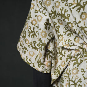 Green - Hand Block Batik Print Cotton Kaftan (Long) 04