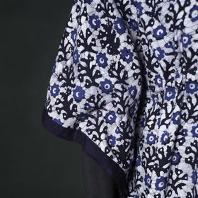 Blue - Hand Block Batik Print Cotton Kaftan (Long) 05
