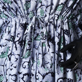 Blue - Hand Block Batik Print Cotton Kaftan (Long) 06