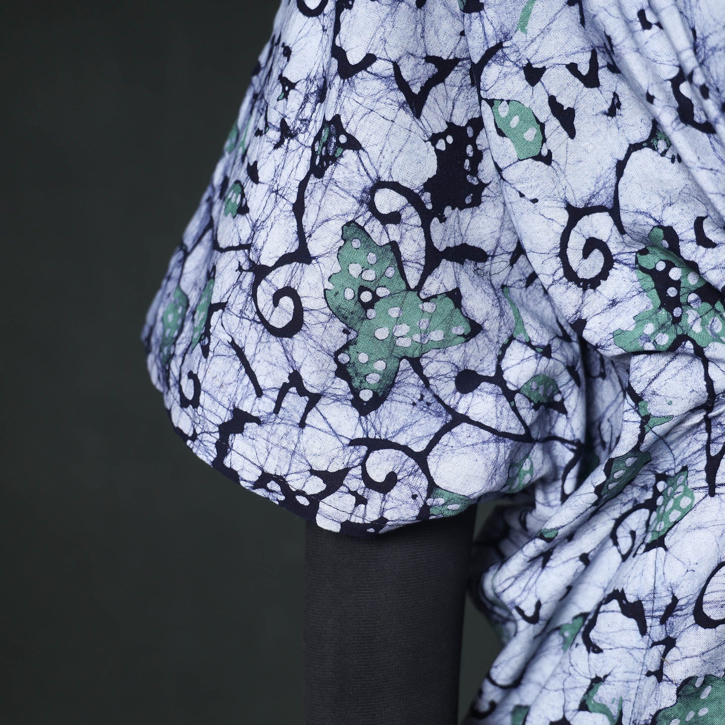 Blue - Hand Block Batik Print Cotton Kaftan (Long) 06