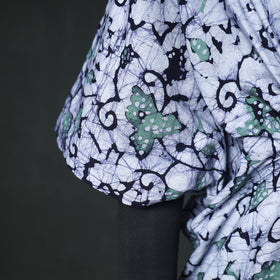 Blue - Hand Block Batik Print Cotton Kaftan (Long) 06