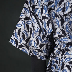 Blue - Hand Block Batik Print Cotton Kaftan (Long) 07