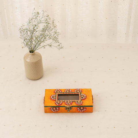Diwali decor handpainted wooden multipurpose box 06