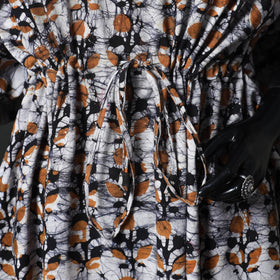 Orange - Hand Block Batik Print Cotton Kaftan (Long) 20