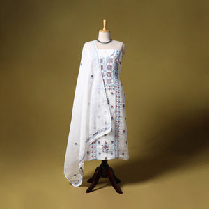 Kota Doria Cotton Lucknow Chikankari 2pc Unstitched Dress Material 42