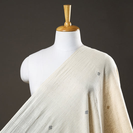 Beige - Organic Kala Cotton Pure Handloom Buti Fabric