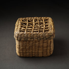 Buy Handmade Organic Water Hyacinth Beige Utility Box (Small)