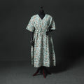 Green - Hand Block Batik Print Cotton Kaftan (Long) 17