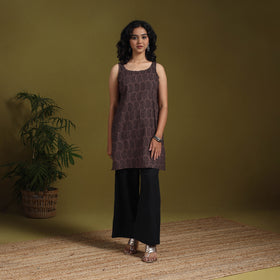 Brown - natural dyed cotton short bagh kurta 16