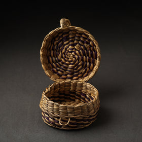 Handmade Organic Water Hyacinth Brown Utility Box from Assam (Small)