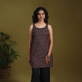 Brown - natural dyed cotton short bagh kurta 16