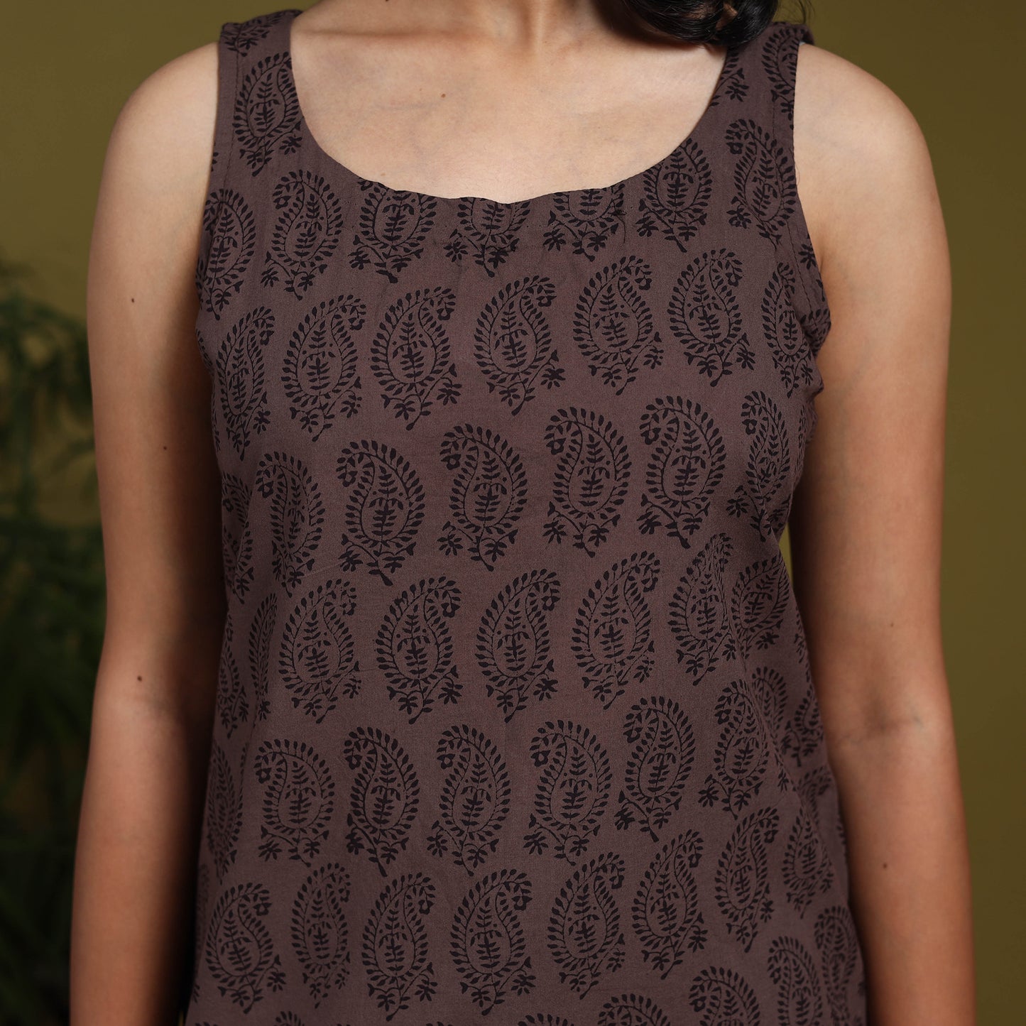 Brown - natural dyed cotton short bagh kurta 16