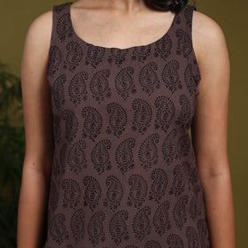 Brown - natural dyed cotton short bagh kurta 16