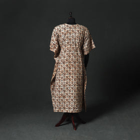 Brown - Hand Block Batik Print Cotton Kaftan (Long) 19