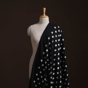 Black - Pochampally Double Ikat Handloom Cotton Fabric (Count 2/40) 16