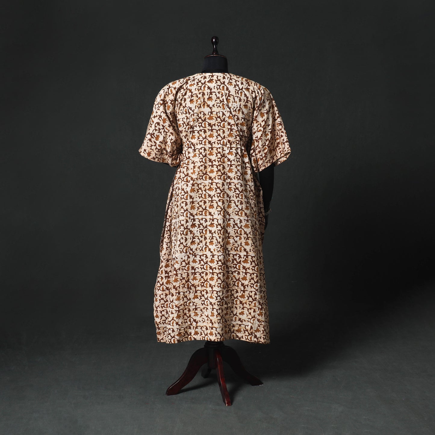 Brown - Hand Block Batik Print Cotton Kaftan (Long) 21