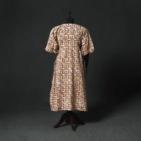 Brown - Hand Block Batik Print Cotton Kaftan (Long) 21