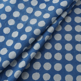 Bagh Hand Block Indigo Print Pure Mul Cotton Natural Dyed Fabric 06