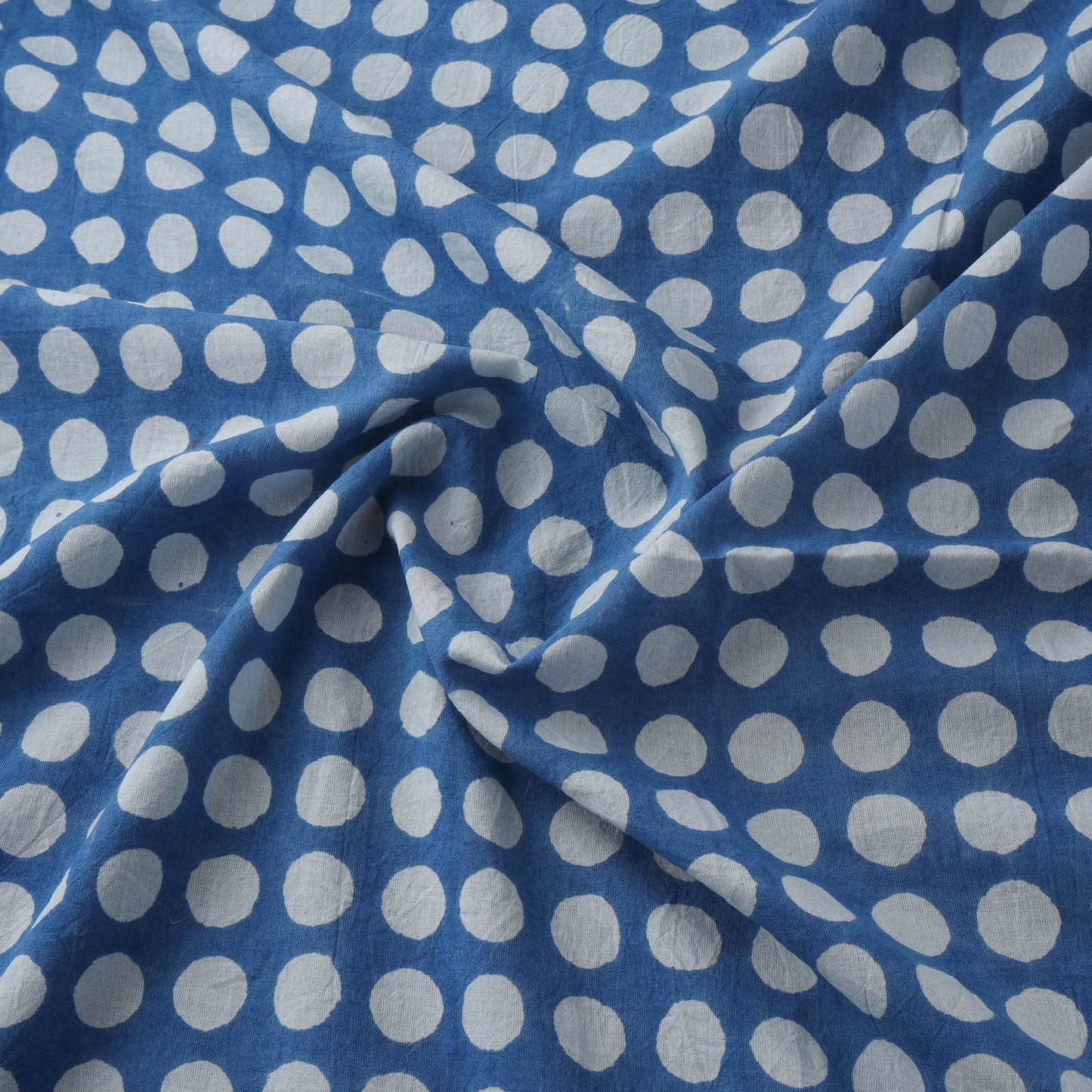 Bagh Hand Block Indigo Print Pure Mul Cotton Natural Dyed Fabric 06