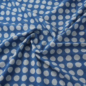 Bagh Hand Block Indigo Print Pure Mul Cotton Natural Dyed Fabric 06
