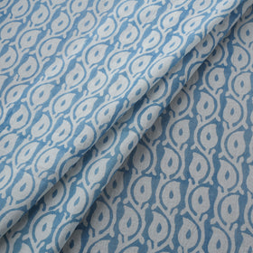 Blue - Bagh Hand Block Indigo Print Pure Mul Cotton Natural Dyed Fabric 02