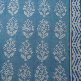 Blue - Bagh Hand Block Indigo Print Pure Mul Cotton Natural Dyed Fabric 03