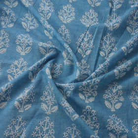 Blue - Bagh Hand Block Indigo Print Pure Mul Cotton Natural Dyed Fabric 03