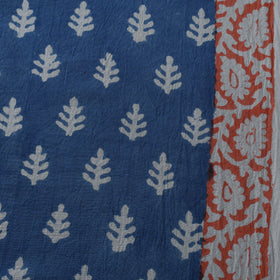 Blue - Bagh Hand Block Indigo Print Pure Mul Cotton Natural Dyed Fabric 04
