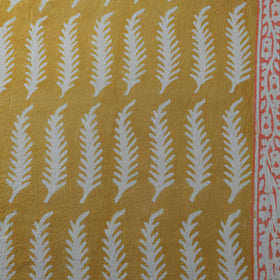 Yellow - Bagh Hand Block Print Pure Mul Cotton Natural Dyed Fabric 08
