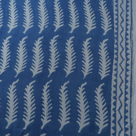 Blue - Bagh Hand Block Indigo Print Pure Mul Cotton Natural Dyed Fabric 09