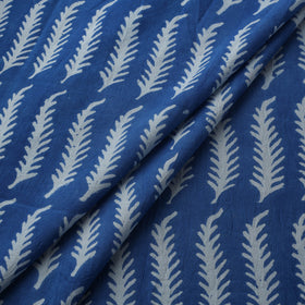 Blue - Bagh Hand Block Indigo Print Pure Mul Cotton Natural Dyed Fabric 09