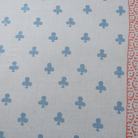 White - Bagh Hand Block Indigo Print Pure Mul Cotton Natural Dyed Fabric 10