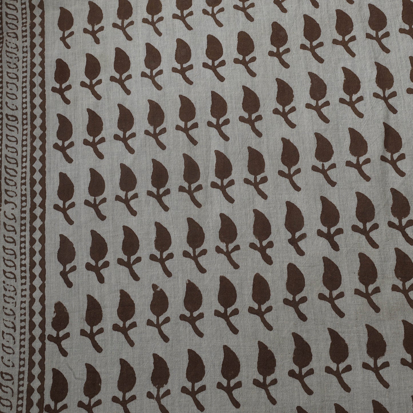 Beige - Bagh Hand Block Print Natural Dyed Cotton Fabric 01