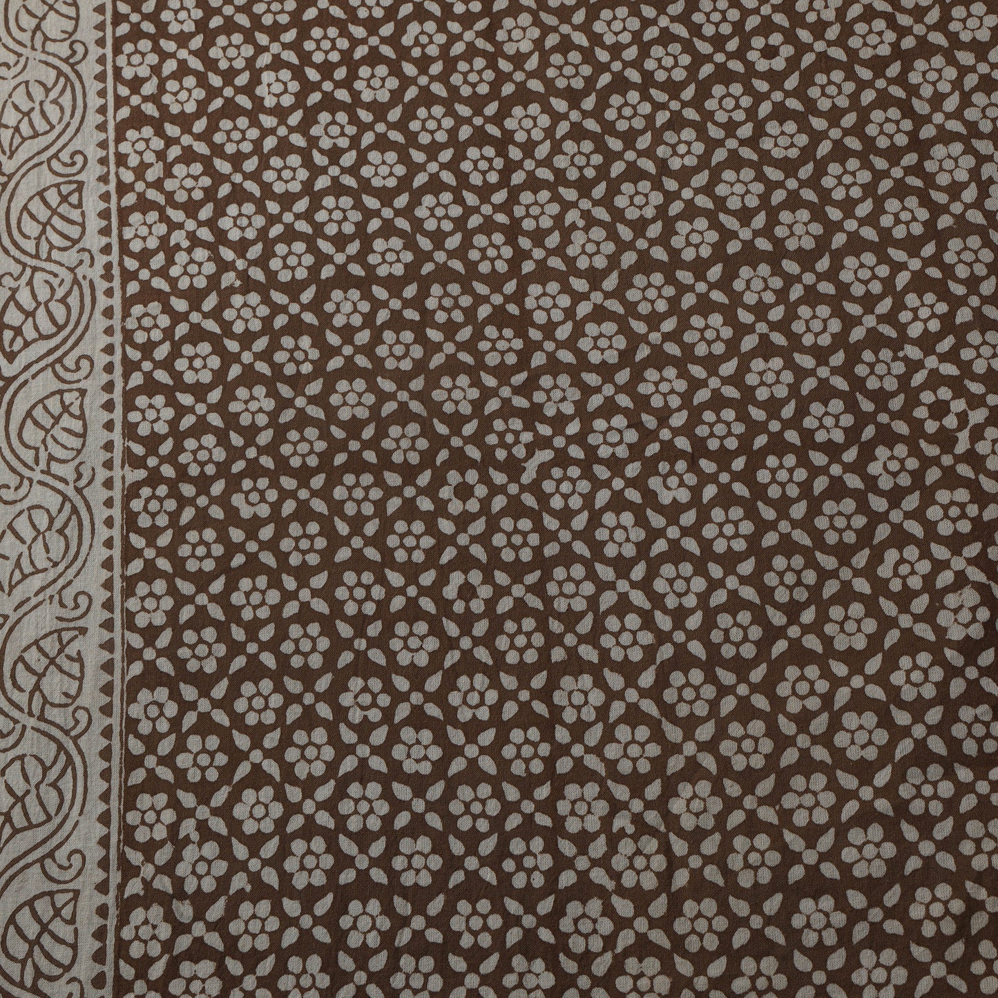 Brown - Bagh Hand Block Print Natural Dyed Cotton Fabric 02