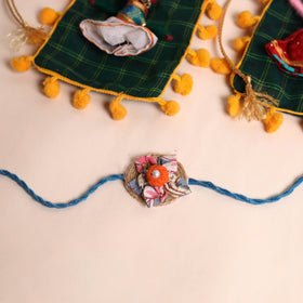  Handmade Fabric Flower Rakhi (Set of 2)