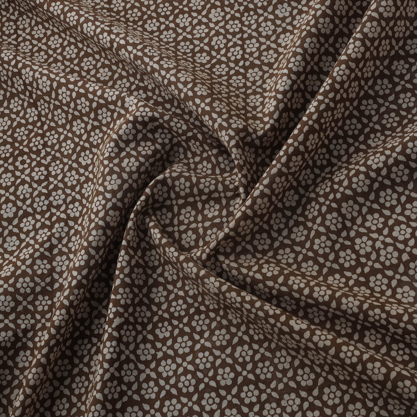 Brown - Bagh Hand Block Print Natural Dyed Cotton Fabric 02