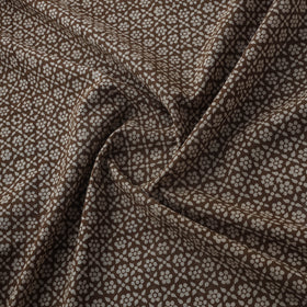 Brown - Bagh Hand Block Print Natural Dyed Cotton Fabric 02