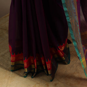 Purple Kandangi Chettinad Cotton Saree with Zari Border