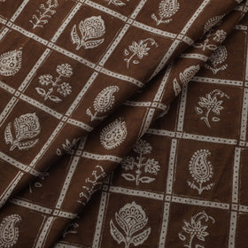 Brown - Bagh Hand Block Print Natural Dyed Cotton Fabric 03