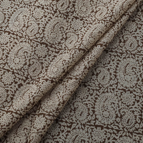 Beige - Bagh Hand Block Print Natural Dyed Cotton Fabric 04