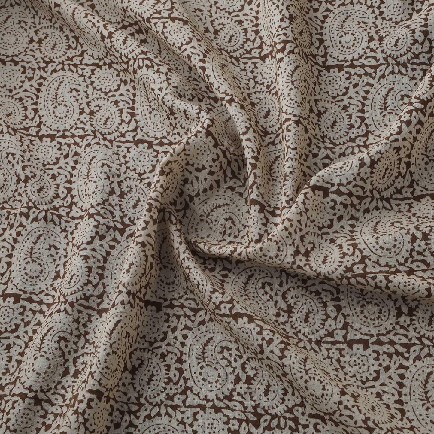 Beige - Bagh Hand Block Print Natural Dyed Cotton Fabric 04