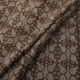Brown - Bagh Hand Block Print Natural Dyed Cotton Fabric 06