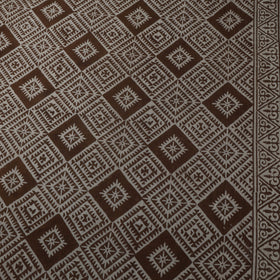 Brown - Bagh Hand Block Print Natural Dyed Cotton Fabric 07
