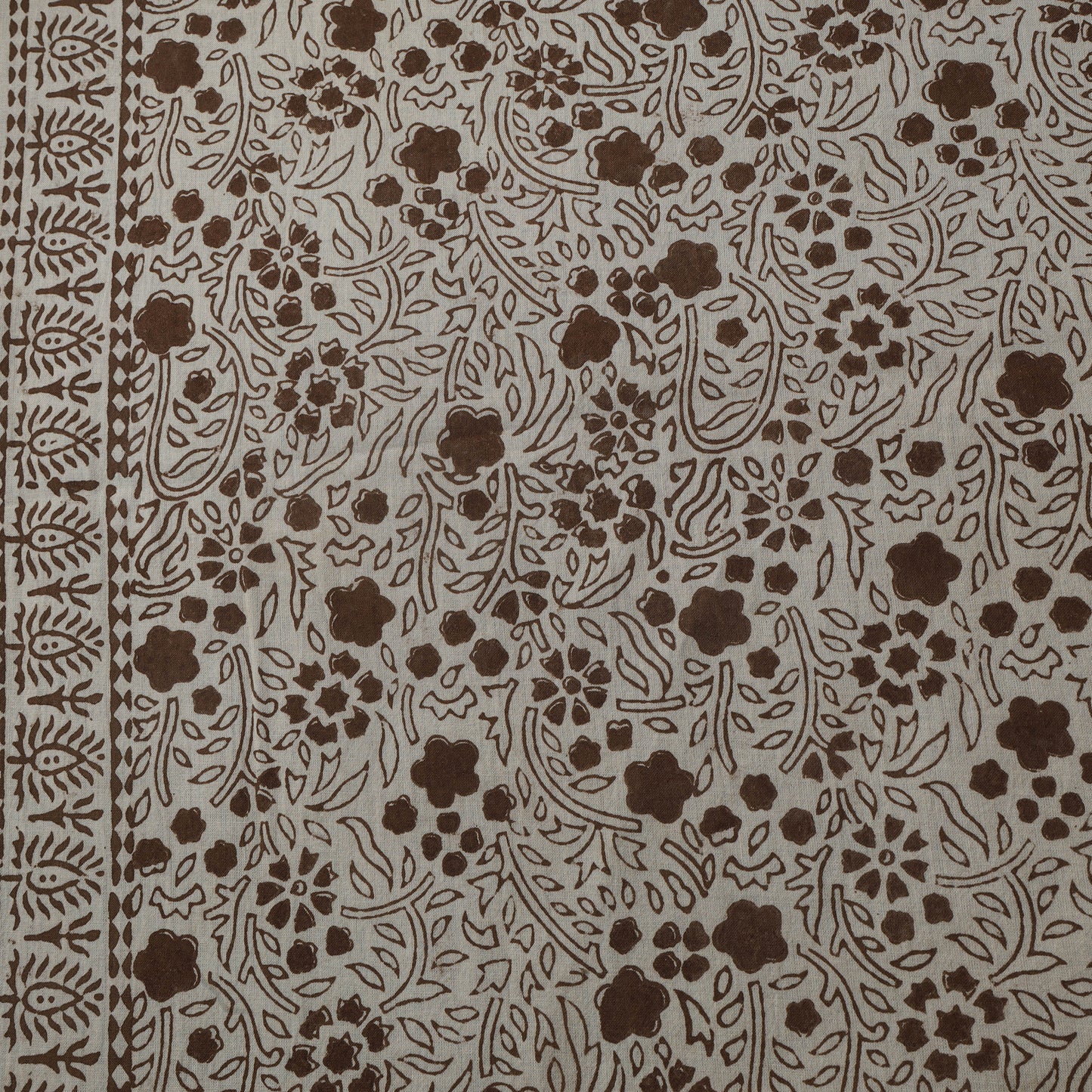 Beige - Bagh Hand Block Print Natural Dyed Cotton Fabric 08