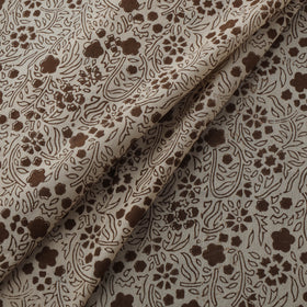 Beige - Bagh Hand Block Print Natural Dyed Cotton Fabric 08