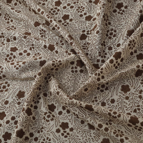 Beige - Bagh Hand Block Print Natural Dyed Cotton Fabric 08